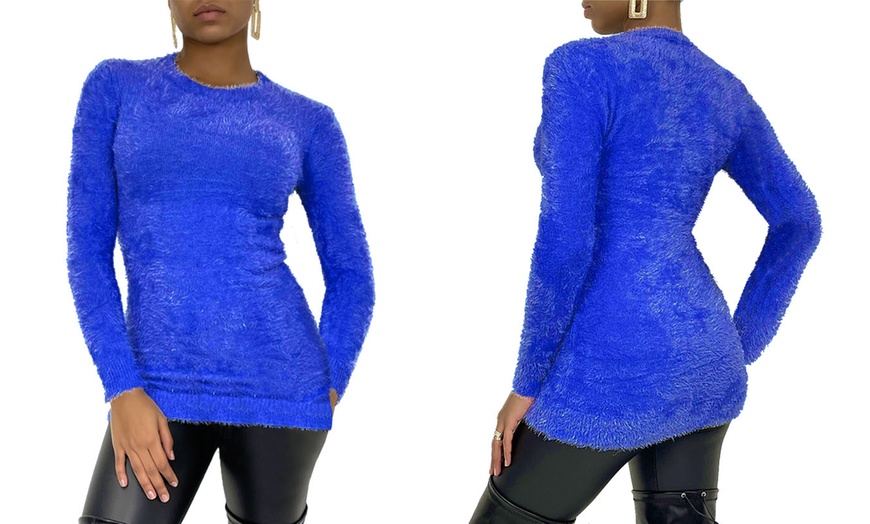 Image 13: Women's Long Sleeve Fluffy Jumper