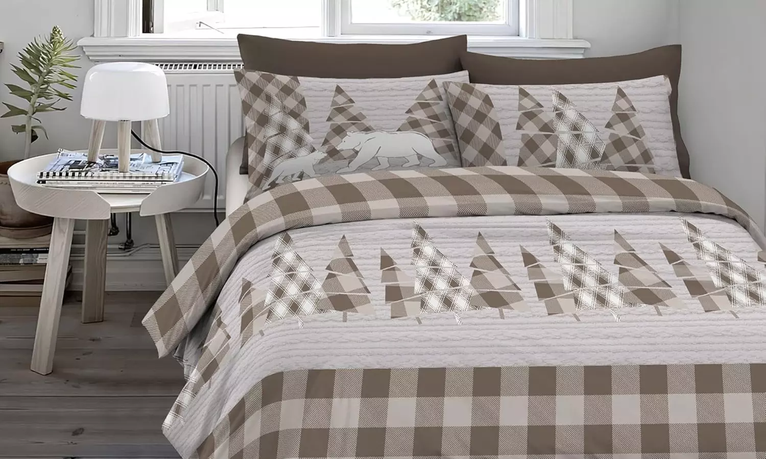 Juego de funda nórdica de franela 100 % algodón con fundas de almohada