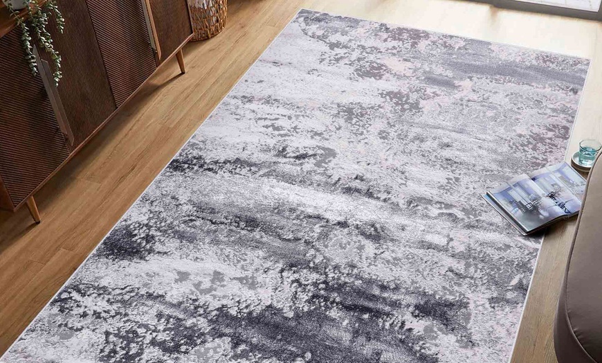 Image 8: Grunge Sprayed Textured Area Rug