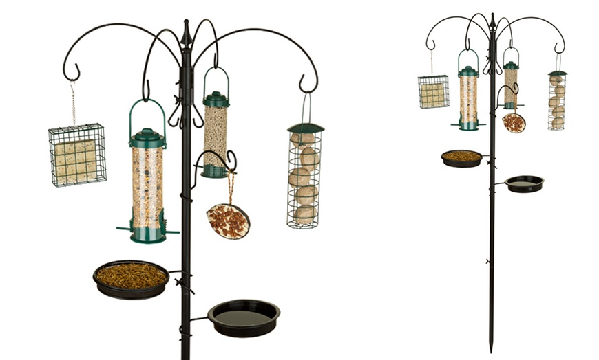 Image 5: Bird Feeding Station with Four Feeders