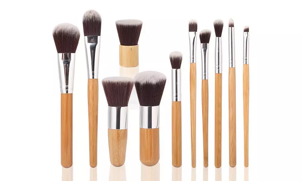 Beauty Bon Wood Handles Makeup Brush Set (11-Piece) - Image 4