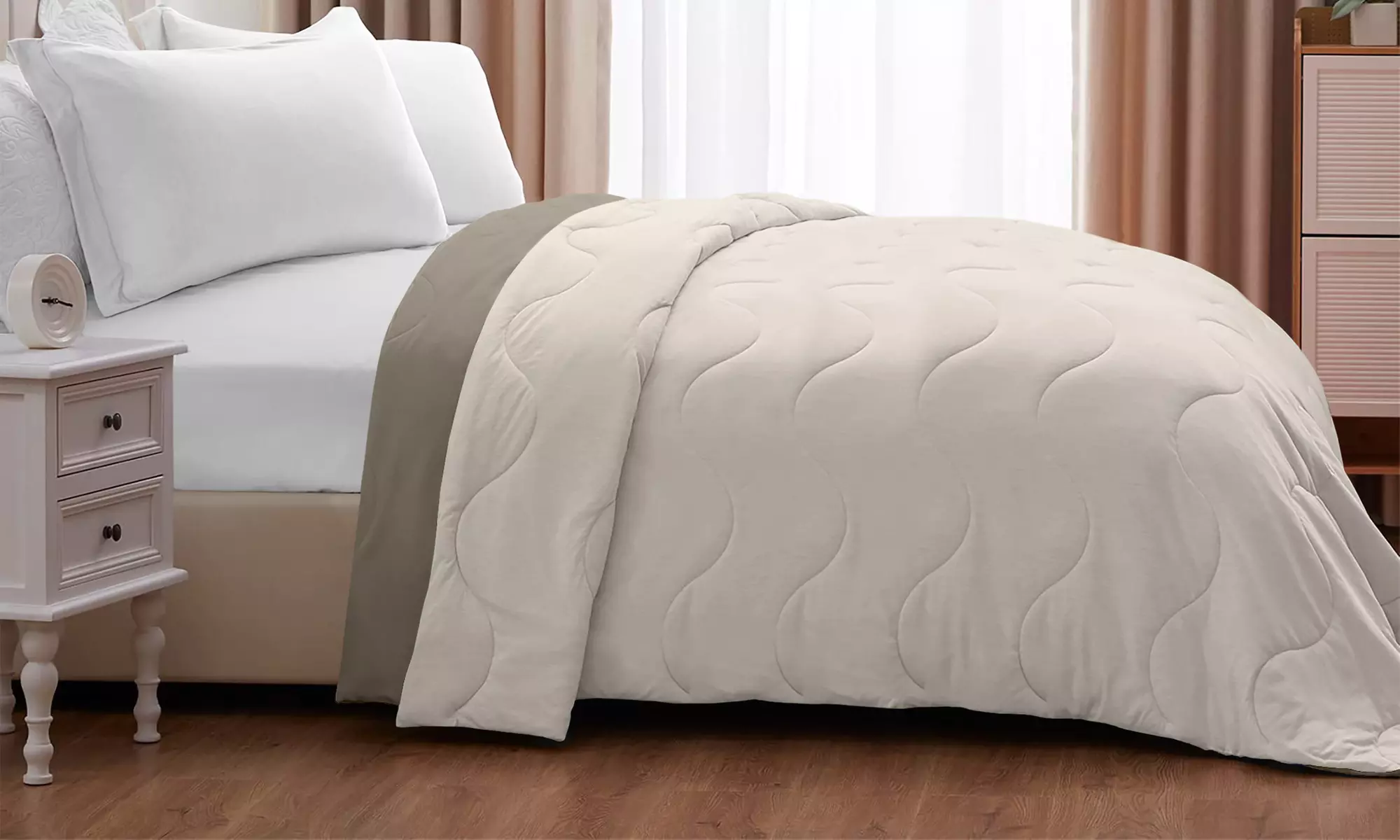 Coperta trapuntata double face con design reversibile