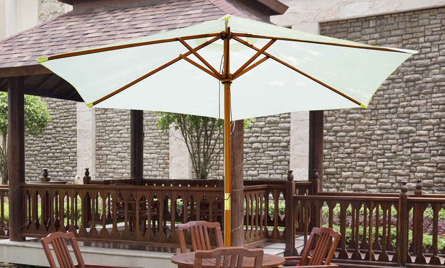 Image 3: Outsunny 2.5m Wood Garden Parasol