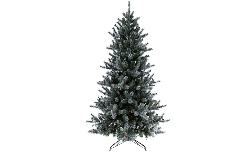 Image 2: Albero di Natale in PVC ghiacciato con struttura ad ombrello