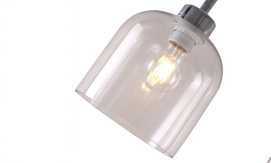 Image 4: Living And Home Chrome Floor Lamp with Clear Glass Shade, 150cm Height