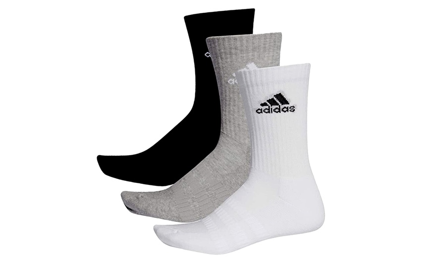 Image 1: Three Pairs of Adidas Cushioned Crew Socks