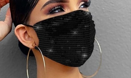 Fino a 4 mascherine riutilizzabili con paillettes, disponibili in vari colori