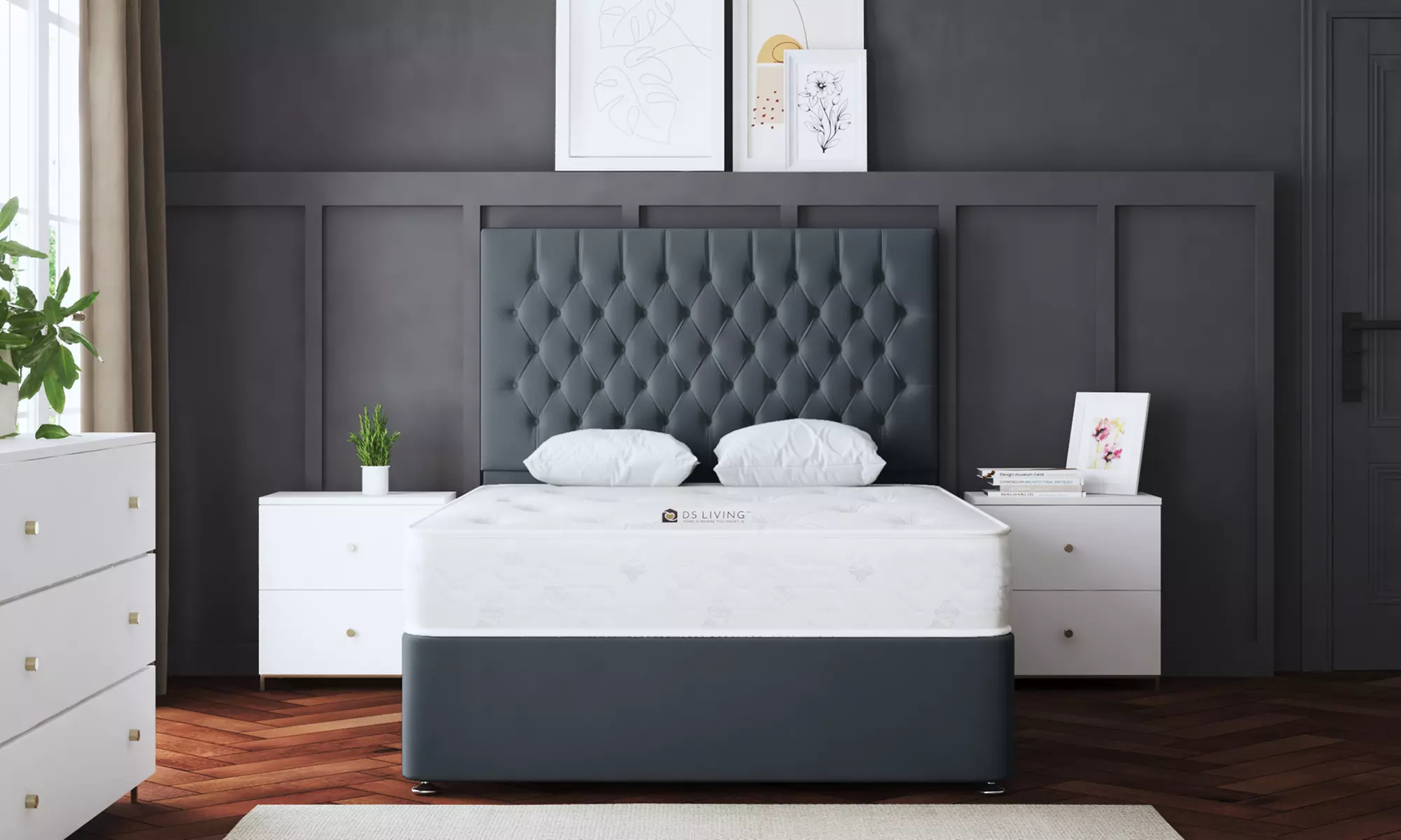 Seraphine Chesterfield Divan Bed with Four Drawers