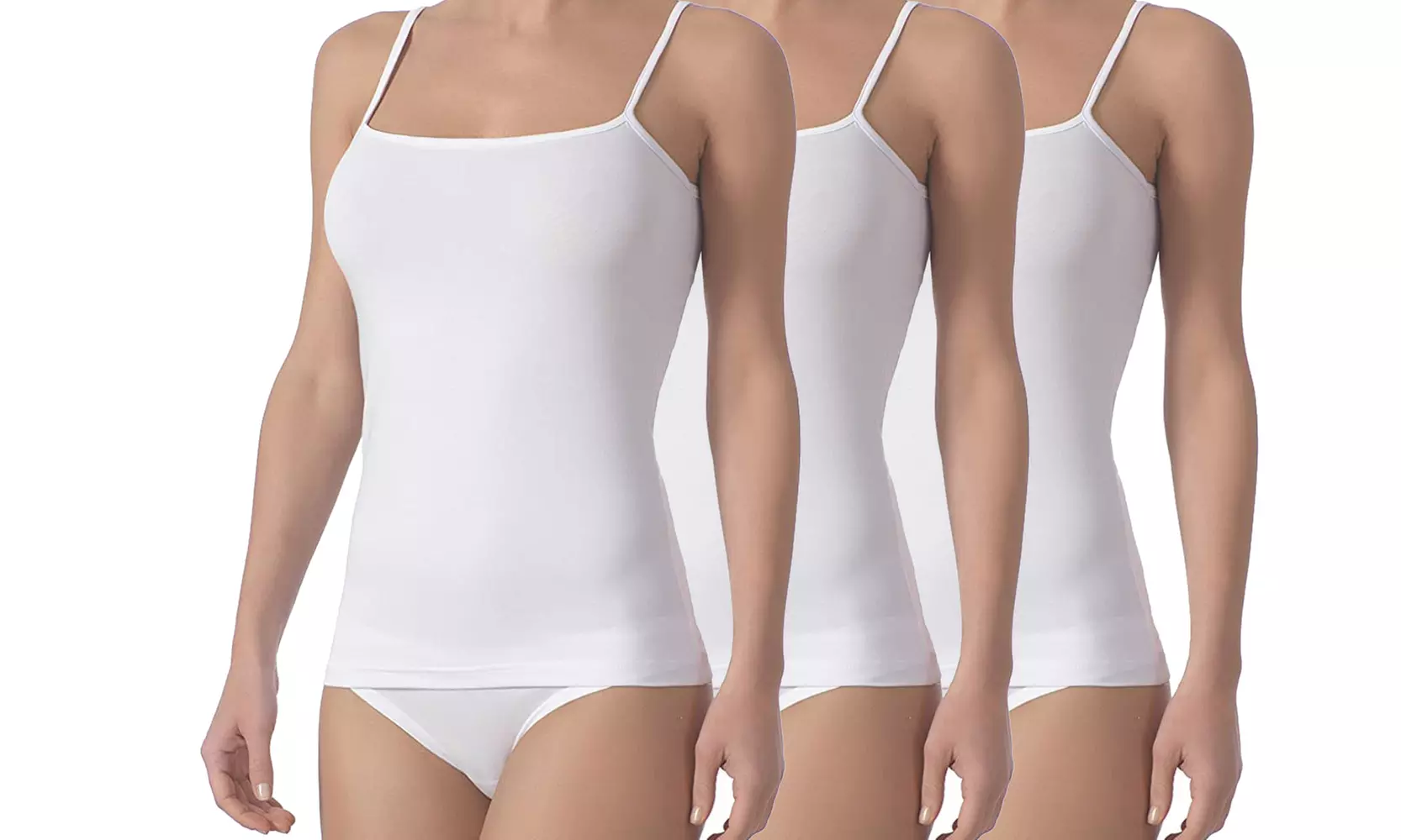 3 o 6 canottiere intime in cotone da donna Coconuda, disponibili in 2 modelli, 2 colori e varie taglie