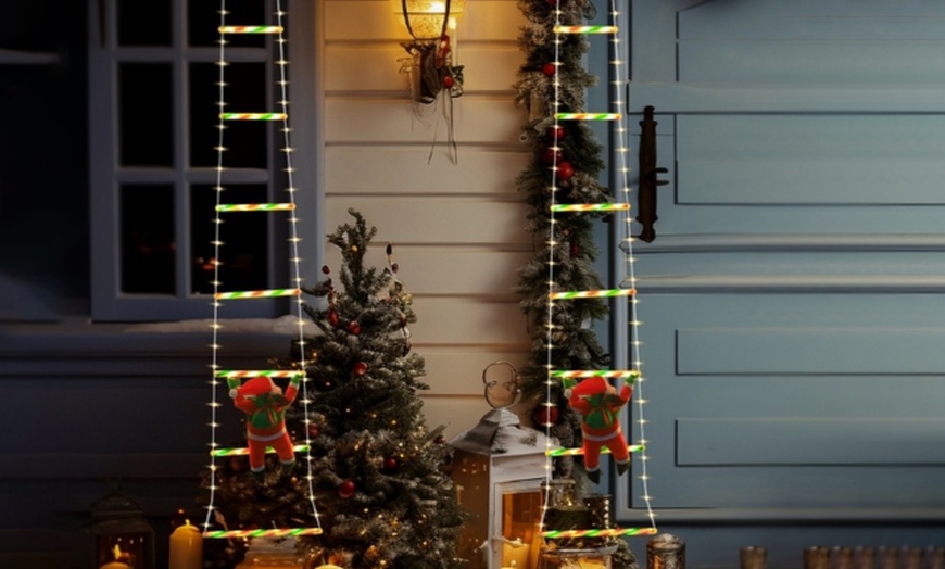 Image 2: Santa Climbing Ladder LED Hanging Lights