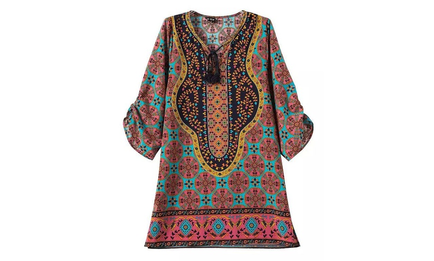 Image 5: Bohemian-Style Kaftan Dress