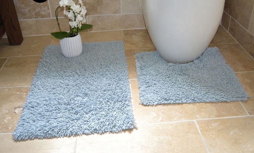 Image 1: Bath and Pedestal Mat Set 