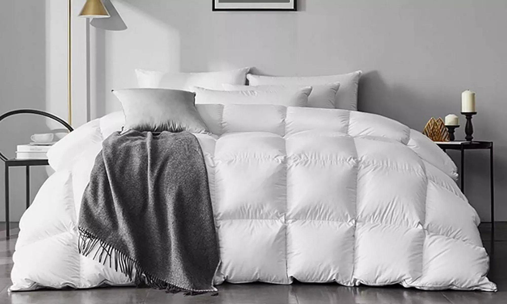 Couette chaude 50% duvet et 50% plumes de canard, 290 g/m². Sampur