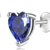 Image 7: The Cutest Earring: Solid Sterling Silver- Gemstone Heart Studs