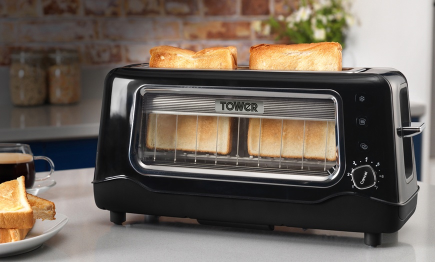 Image 1: Tower Two-Slice Glass Toaster