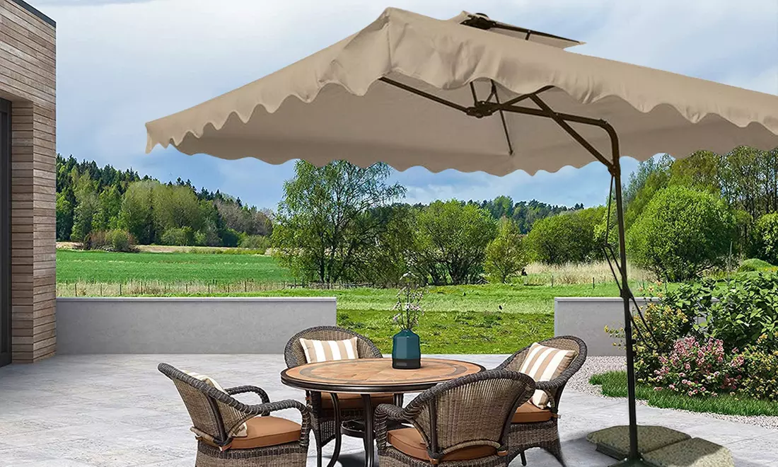 Ombrellone da giardino decentrato