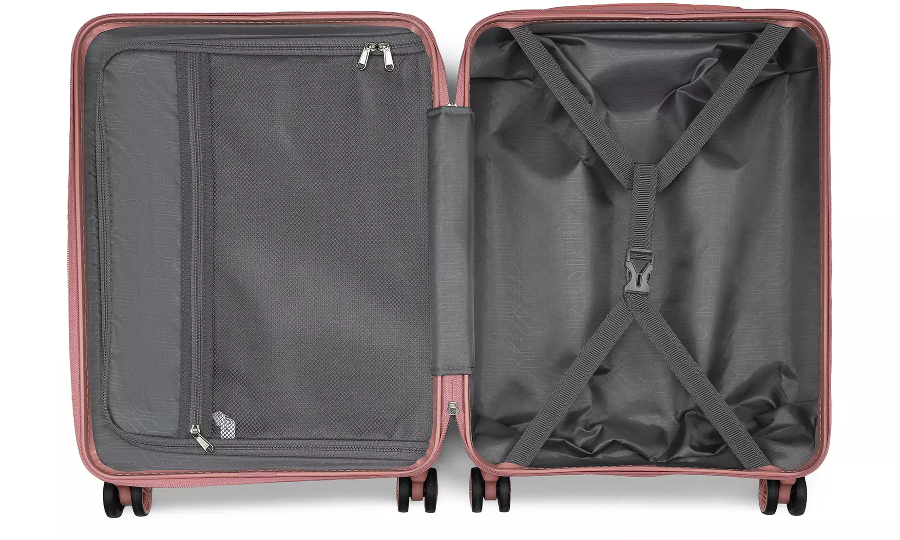 KONO One or Three Piece Four Wheels Hard Shell Suitcases