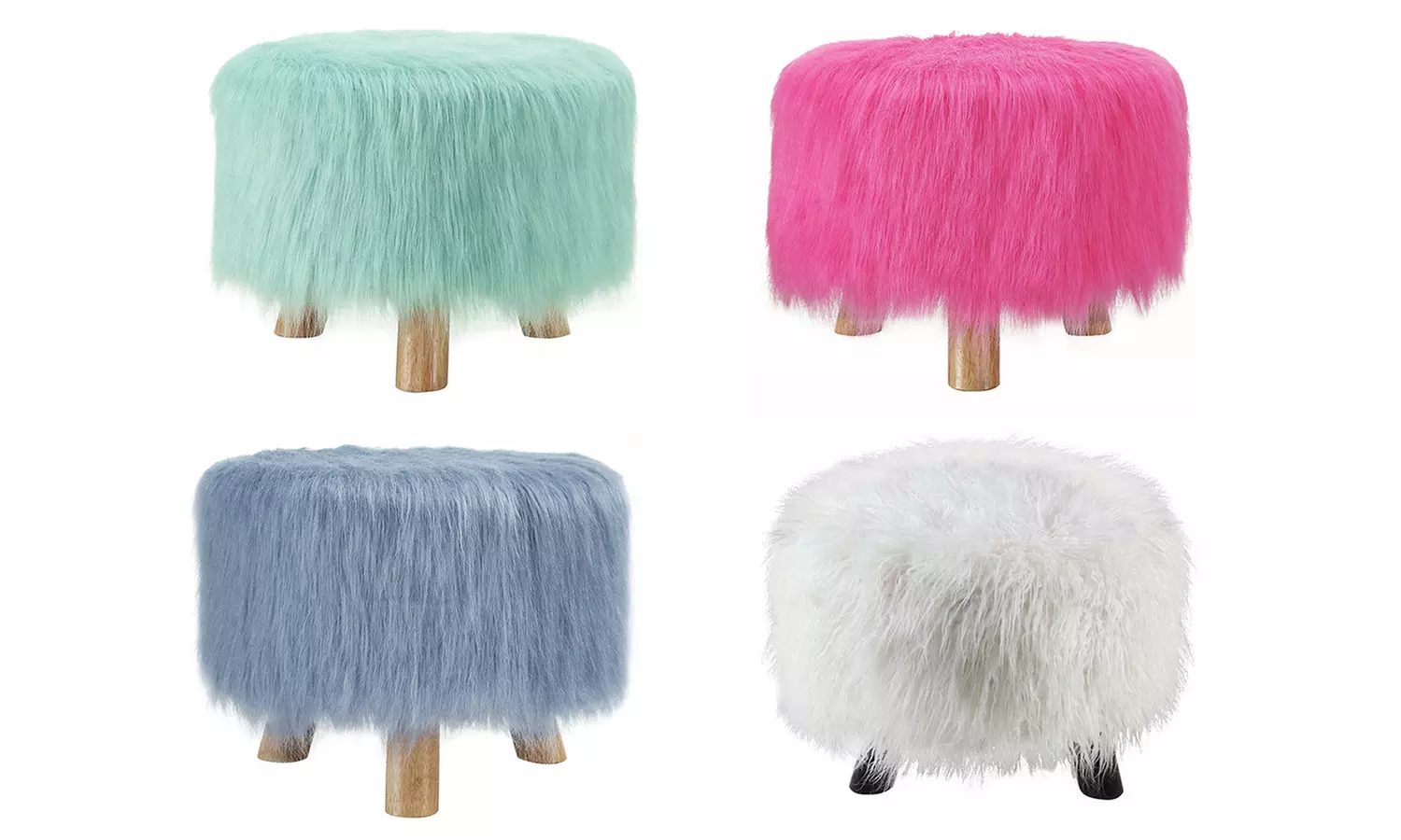 Faux Fur Stool - Primary Image