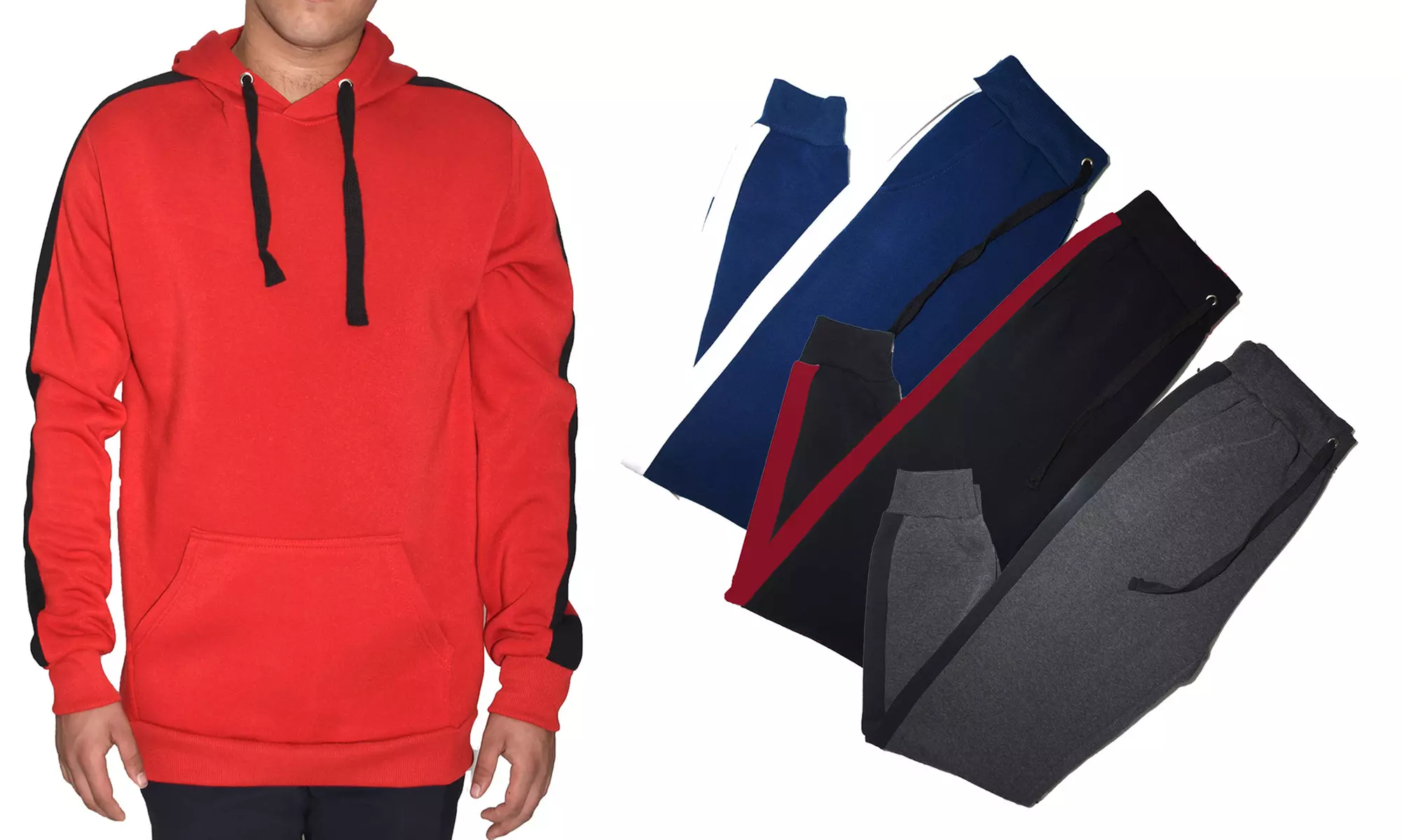 StraightFaded Men's Fleece Pullover Hoodie and Jogger Set (S-2XL) - Primary Image