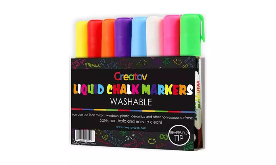 Erasable Liquid Chalk Glass Window Markers (8-Pack) - Primary Image