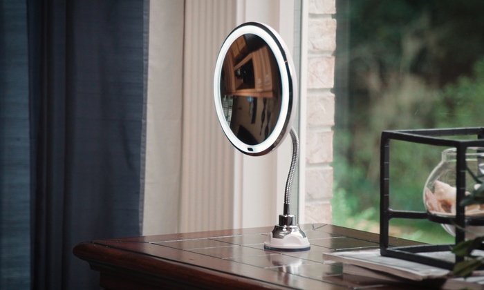 Up To 52 Off On Nubrilliance Led Lit Mirror Groupon Goods Off On Nubrilliance Led Lit Mirror