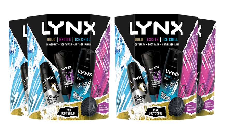 Image 6: Lynx Gold, Excite and Ice Chill Set for Him with Body Scrub