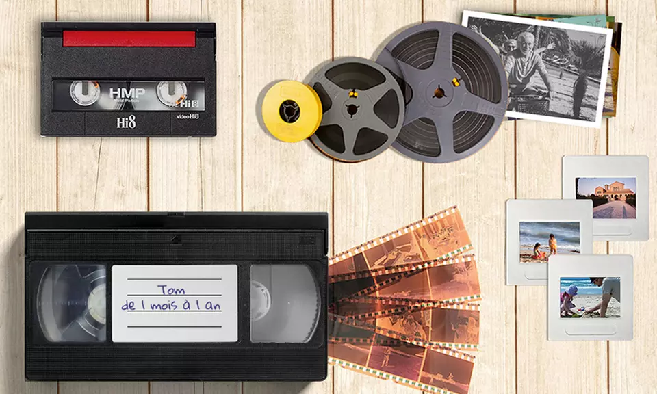Bon d'achat Tedeo donnant droit à 50 % ou 60 % de remise sur les numérisations de cassettes, films super 8, diapositives - Primary Image
