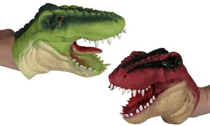 One or Two Dinosaur Silicone Hand Puppets