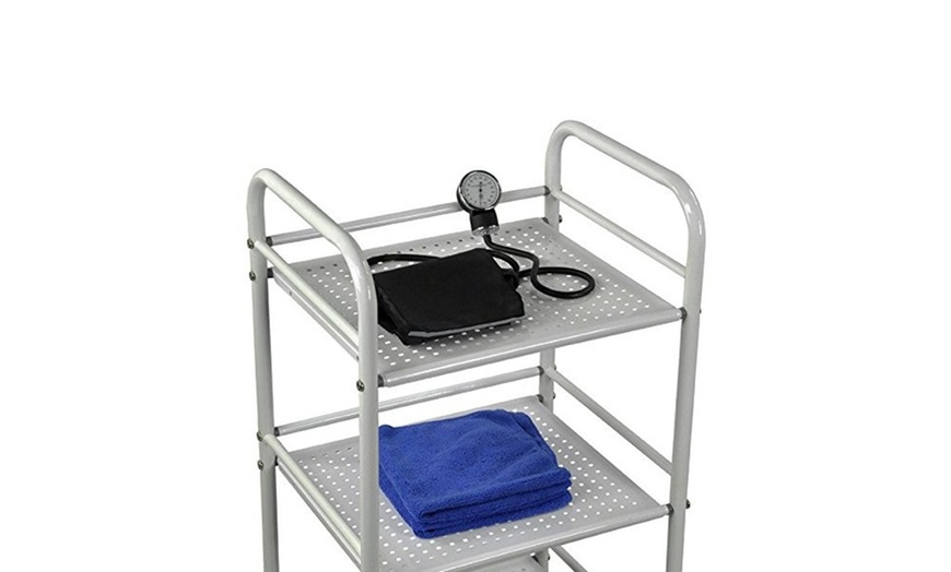 Image 7: Multifunctionele trolley met 3 niveaus en 4 zwenkwielen