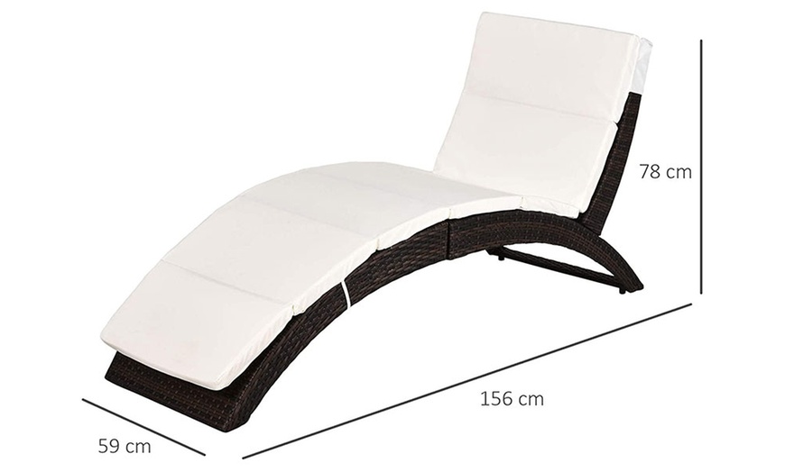 Image 13: Outsunny Rattan Sun Lounger in choice of colours 