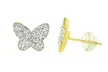 Kids Crystals Butterfly Stud Earrings in 14K Gold - Image 2