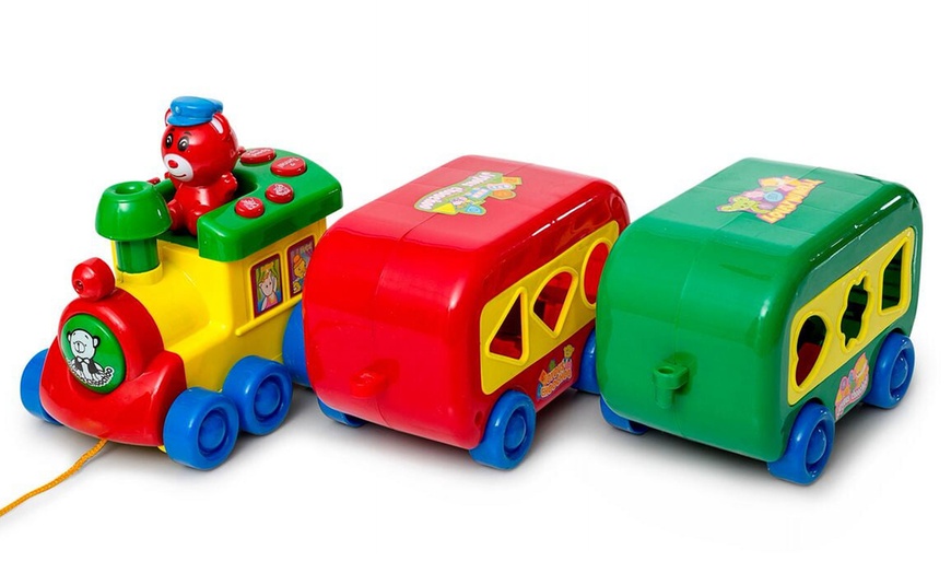 Image 2: Musical Puzzle Train Set - Educational Toy with Lights and Sounds