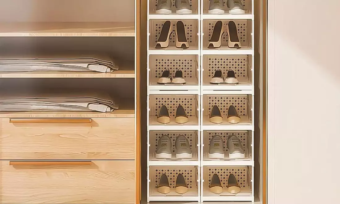 6 stapelbare Schuhboxen