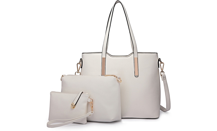 Image 24: Three-in-One PU Leather Shoulder Bag Set