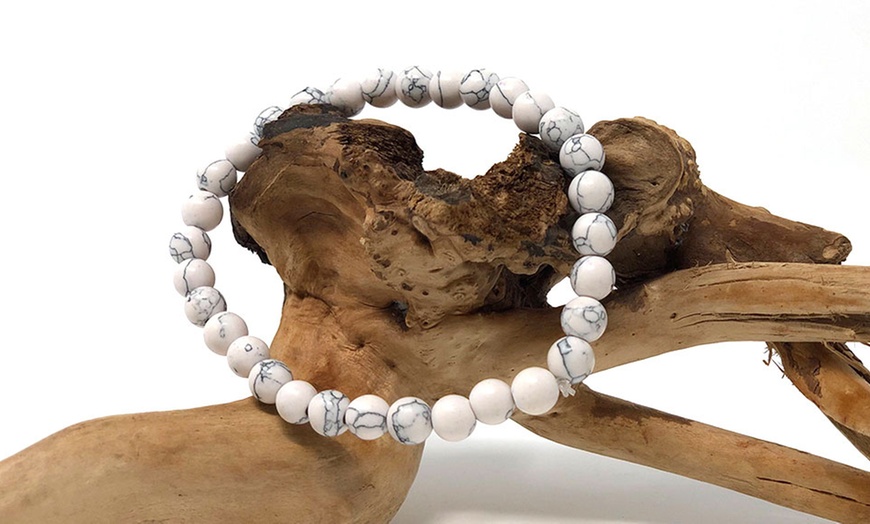 Image 1: One or Two White Howlite Bracelets