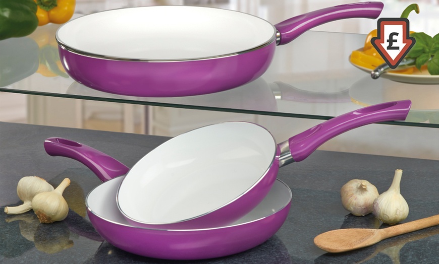 Image 1: Three-Piece Ceramic Pan Set