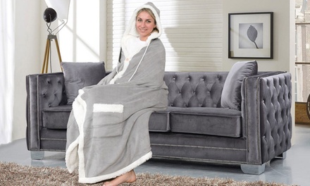 sherpa snuggle hooded throw