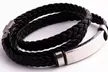 1 ou 2 bracelets en simili cuir et acier inoxydable pour homme - Second Medium