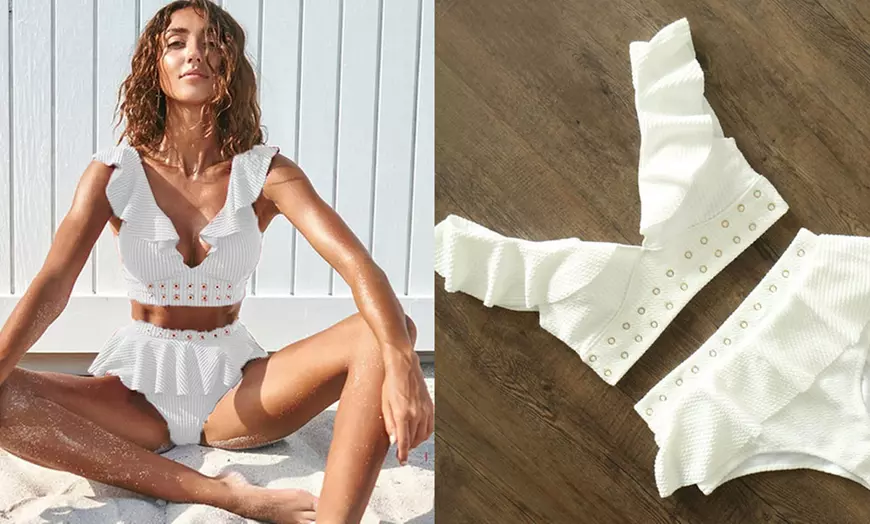 Image 11: Frilled High Waist Bikini Set