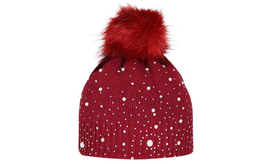 Image 7: Kurt Muller Faux Fur Bobble Hat