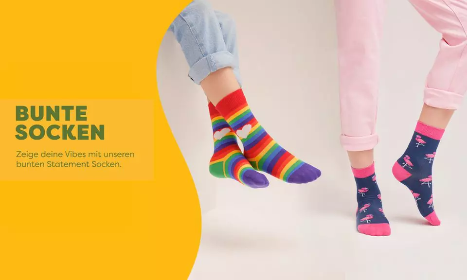 Setze ein buntes Statement mit deinen Socken: Kaufe 2 Paar, erhalte 2 kostenlos dazu (92% sparen) - Primary Image