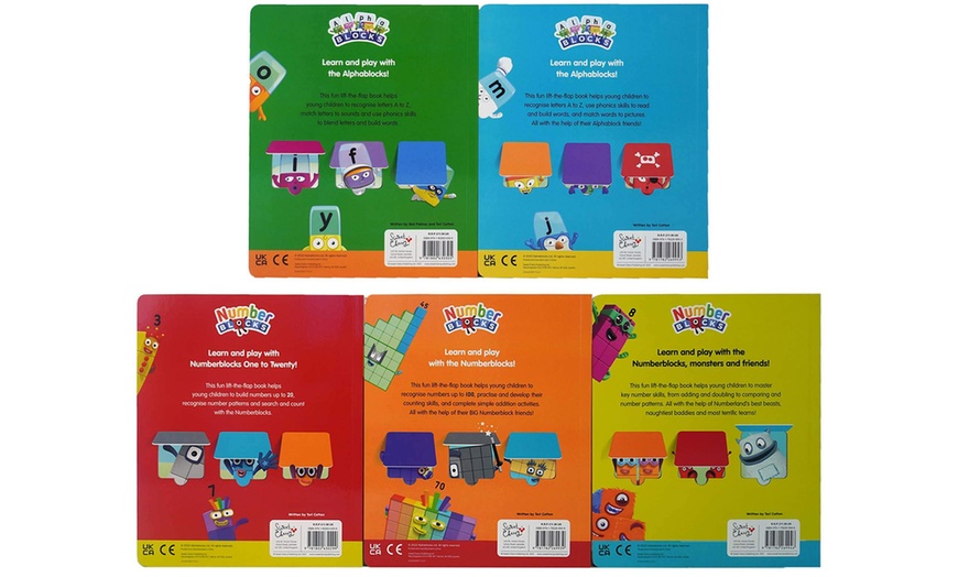 Image 3: Numberblocks and Alphablocks Lift-the-Flap 5 Books Collection