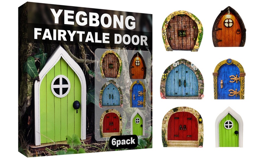 Image 2: 6- or 12- Pack of Miniature Fairy Garden Doors