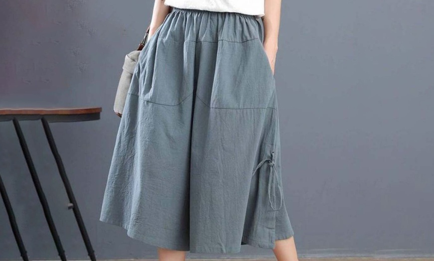 Image 1: Women's Wide-Leg Culottes