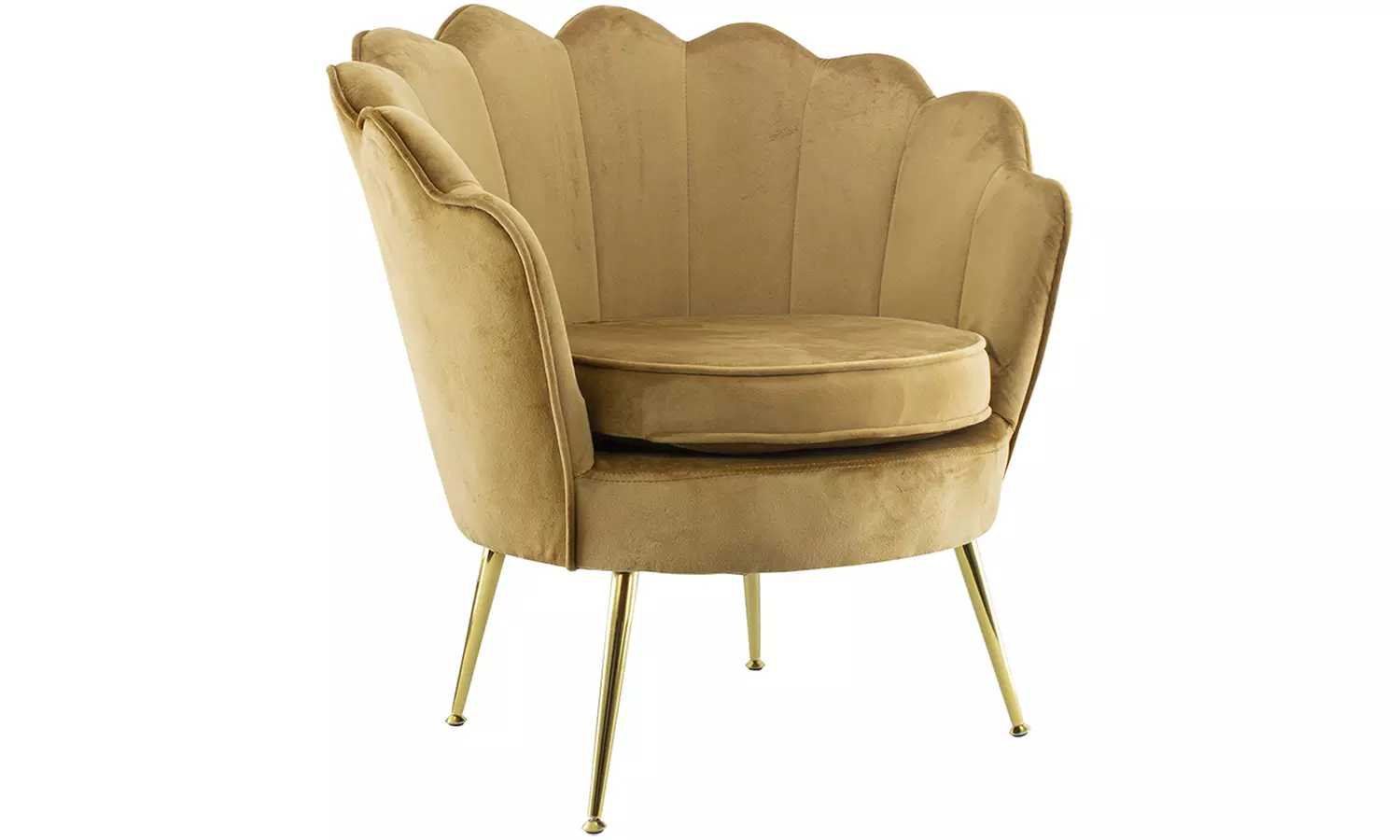 Poltrona con schienale a conchiglia