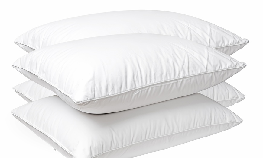 Image 4: 2 or 4 Duck Feather and Down Pillows with 100% Cotton Cover