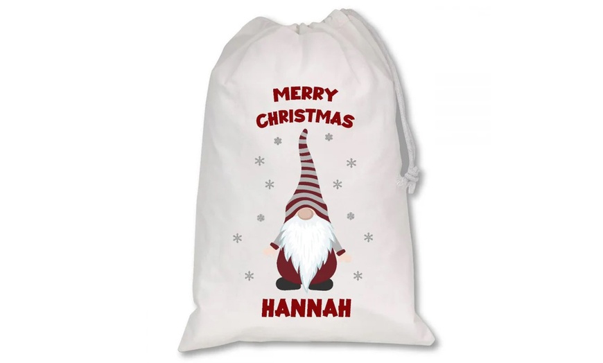 Image 3: Personalized White Christmas Sacks for Festive Charm-Large or XL Large