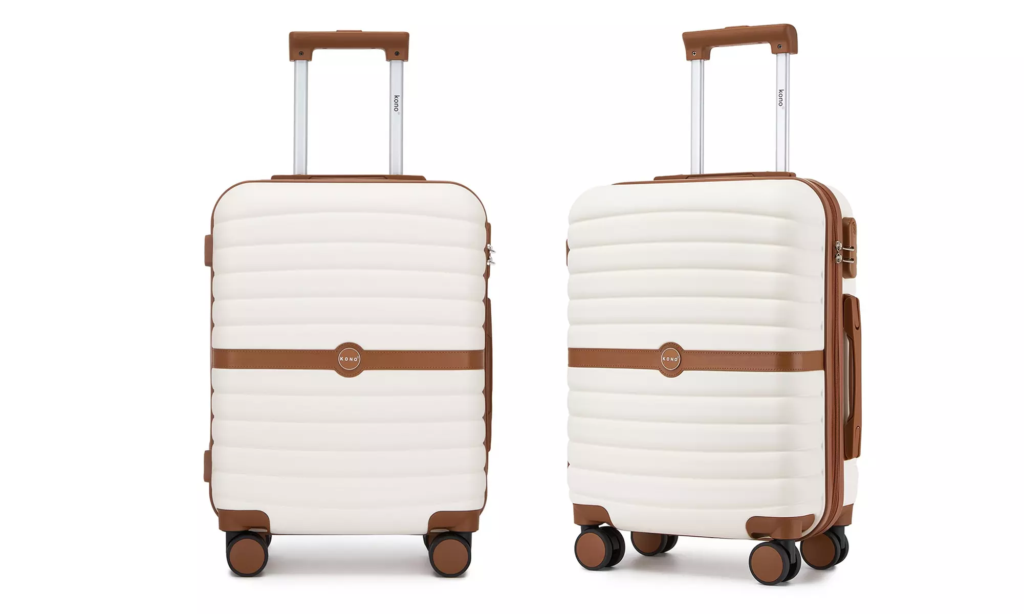 KONO Stylish Stripe Design Suitcase with Spinner Wheels