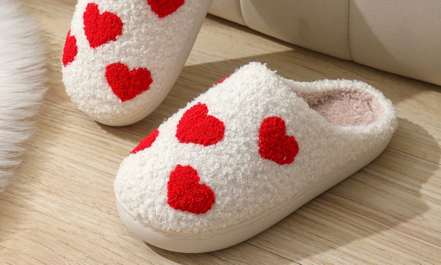 Image 11: Smiley Face Plush Slippers