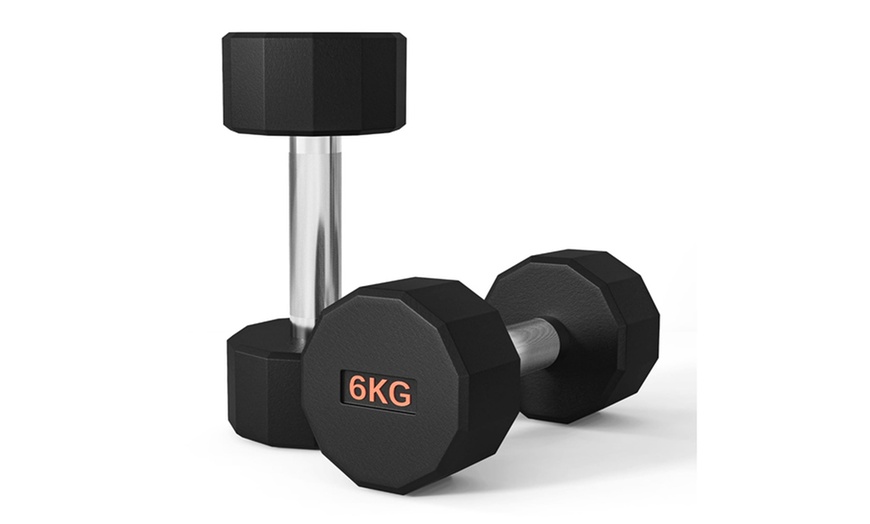 Image 8: SPORTNOW Set of 2 Dumbbell Weights 2-12kg